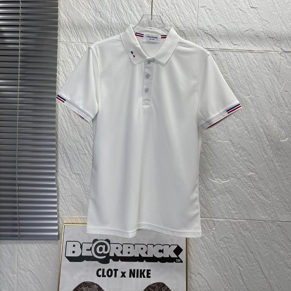 Thom Browne TB Classic Fashion Polo Collar Three Color Small Label Embroidered S